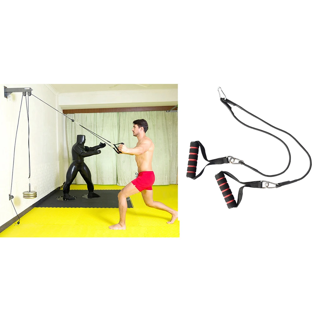 Solid Pulley Cable Machine System Comprehensive Fitness Exercise - Pull Handle Chest Training Strap Rope Hooks Fitness Equipment