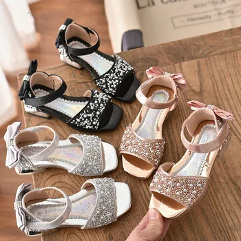 

Melario Girls Shoes 2020 Summer Leathers Sweet Children Sandals for Girls Baby Sequined Bow Shoes Kids Elegant Sandals