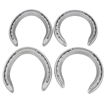 

4Pcs 5 Horse Equipment Aluminum Alloy Horseshoes 2 Front + 2 Rear Farrier Tools for Tournament Play