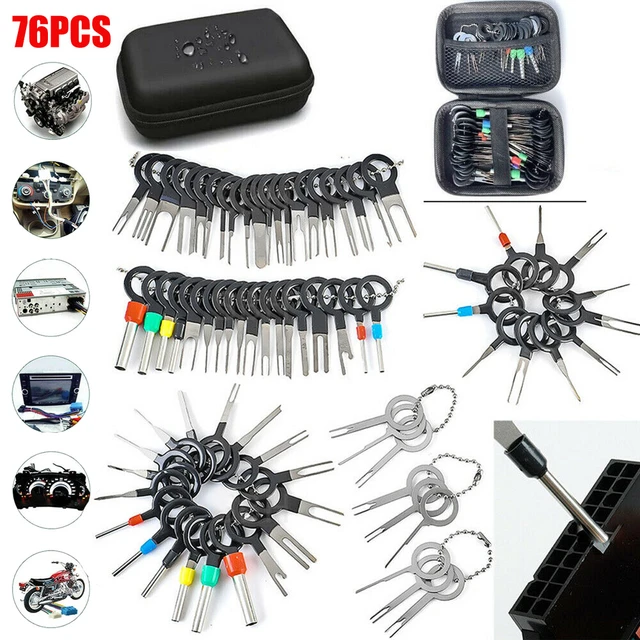 76PCS Wire Terminal Pin Extractor Puller Repair Removal Tool