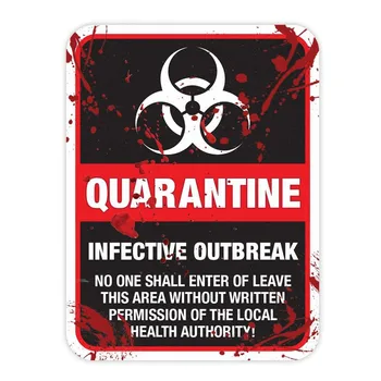 

Personality ZOMBIE Warning Quarantine Infected Area Caution Car Stickers and Decals Bumper Window Trunk Accessories PVC16*12cm