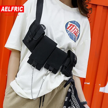 

AELFRIC Tactical Chest Pack Mens Multifunction Crossbody Bags 2019 Hip Hop Streetwear Male Waist Bag Chest Rig Waist Fanny Pack