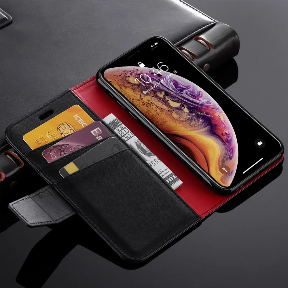 LLZ.COQUE Folio Премиум кожаный чехол для Iphone Xr Магнитный кошелек XS MAX 7 8 PLUS X 5 5S SE 6 6S