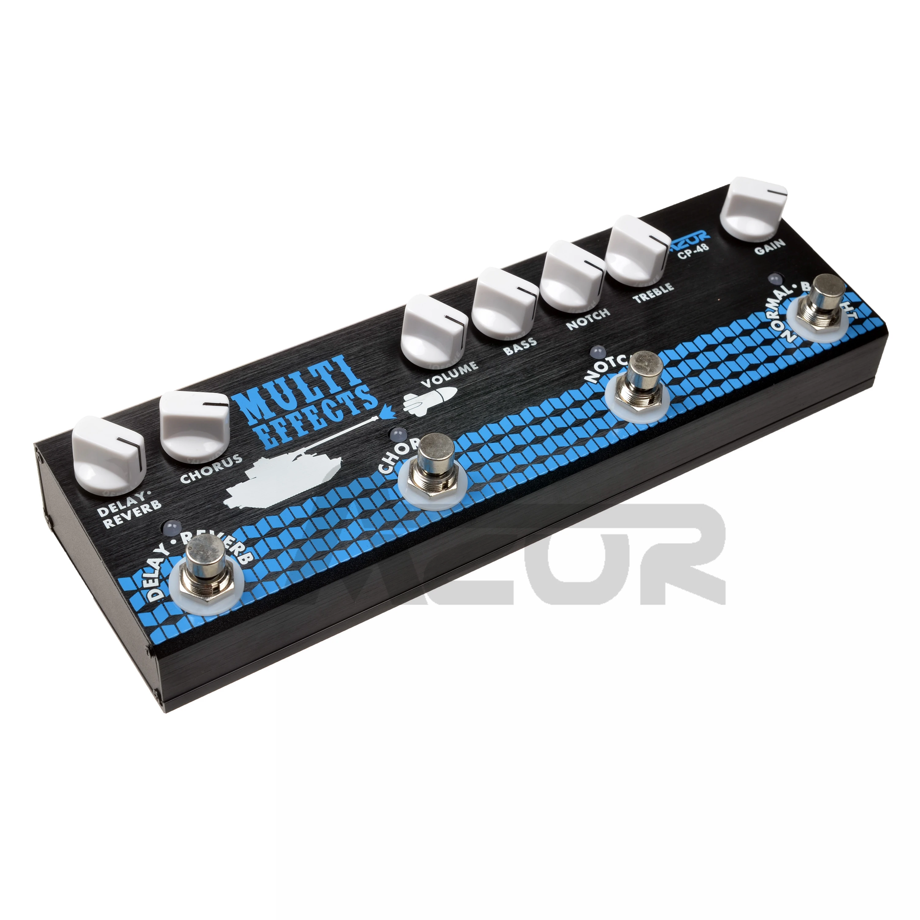 Azor CP-48 Мульти педаль эффектов для акустической гитары Chorus Delay and Reverb цифровые эффекты аксессуары для гитары MP3 и XLR выход