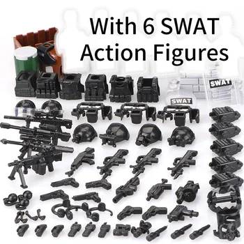 

DIY Military Action Figures SWAT Team Soldier Mini Dolls Building Blocks Accessories Collection Toys City Part Toys
