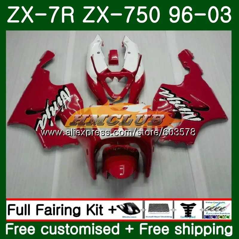 Средства ухода за кожей для KAWASAKI NINJA ZX7R ZX750 ZX 7R 00 01 02 03 глянцевый красный 26CL. 125 ZX 7 R ZX 750 ZX-7R 1996 2000 2001 2002 2003 обтекатели