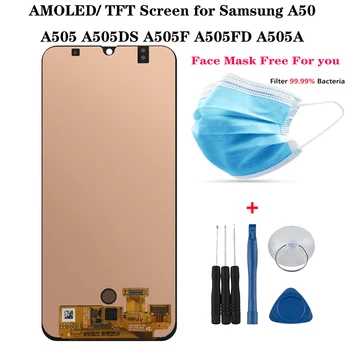 

AMOLED /TFT LCD For Samsung Galaxy A50 2019 SM-A505FN/DS A505F/DS A505 Display Touch Screen Digitizer replacement For A50 lcd