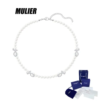 

MULIER 19 Leonore series Gorgeous Dazzling round Leaf Design lady Necklace Clavicle Chain 5409741 Mother Girlfriend Gift prefer