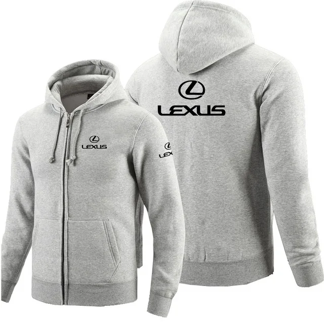 Осень Зима для Lexus логотип толстовки на молнии печатных мужчин fleecel куртка с капюшоном толстовки молнии Толстовка t