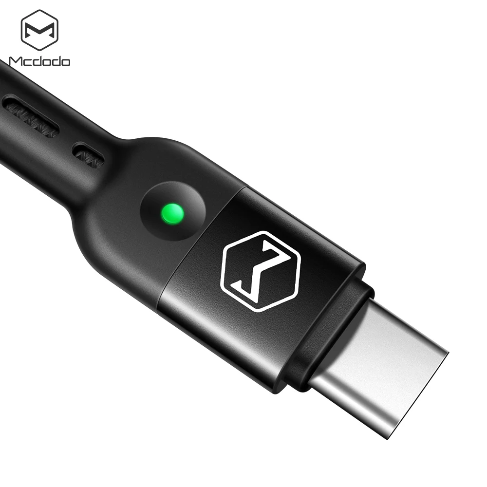 Mcdodo СВЕТОДИОДНАЯ Выдвижная пружина usb type c кабель Быстрая зарядка для samsung s8 s9 huawei xiaomi 9 кабель быстрого зарядного устройства Android