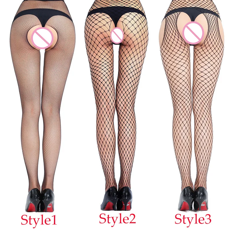 New Women Fishnet Tights Sexy Rajstopy Club Open Crotch Mesh Net Pantyhose Black Nylon Hollow Out Stockings Collant Femme | Женская