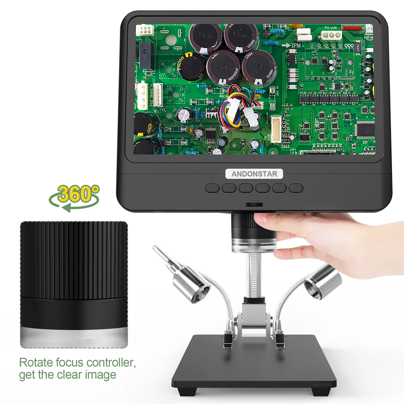US $34.99 5x1200x Digital Microscope Ad208s 85 Inch Lcd Display Screen Microscope Adjustable 1080p Scope Soldering Tool With Two Lights