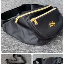 Новинка г. KITH черный карман для мужчин и женщин универсальная модная повседневная кожаная сумка KITH золотая молния