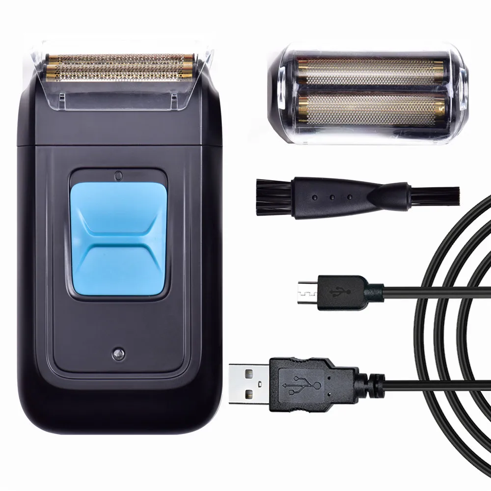 MAX-T 1002 электробритва для мужчин с двойным лезвием Водонепроницаемая поршневая Беспроводная Бритва USB Перезаряжаемый для бритья машина Парикмахерская