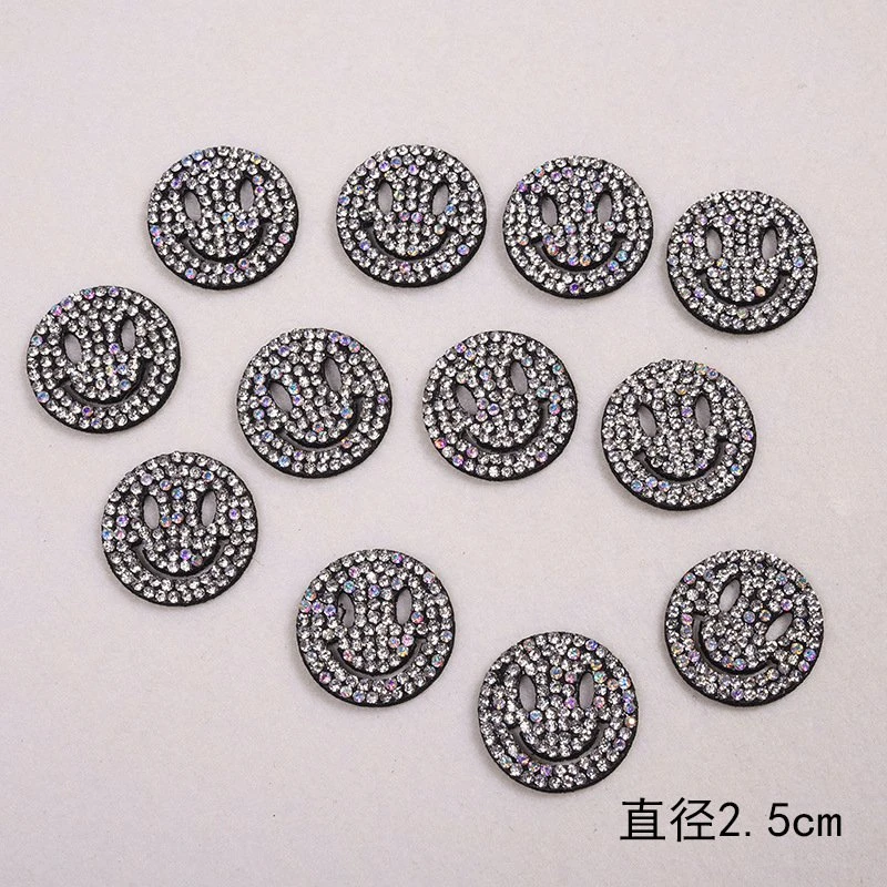 

1pcs Multiple Design Smile face Crystal Rhinestone Mouse Patches For Clothing Iron On Clothes Appliques Stripes Diamond Stickers