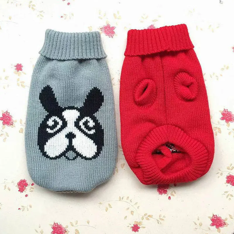 Свитер для домашних животных, кошек, собак, Осень-зима, однотонный, вязаный, с вышивкой, мягкий, удобный, теплый свитер для маленьких и средних кошек, собак