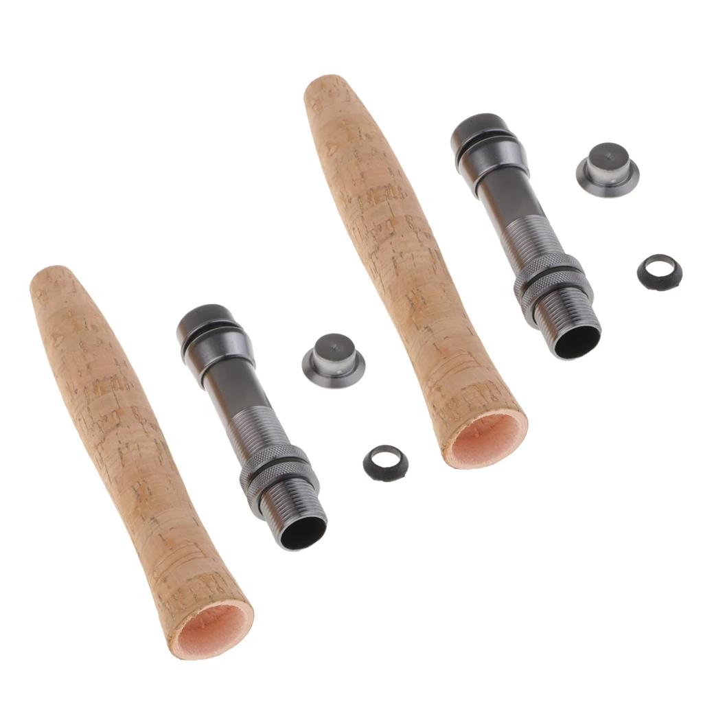2x Cork Fly Fishing Rod Handle Grip with Reel Seat for Rod Building Fishing Rod Handle Grip with Reel Seat