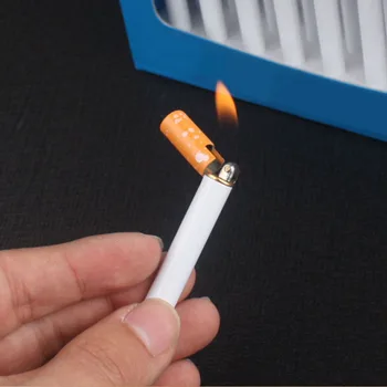 

Metal Cigarette Shaped Lighter Mini Lighter Refillable Butane Gas Portable Grinding Wheel Lighter Outdoor Tools No Gas