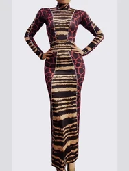 Giraffe veins American African Style Feast Banquet Evening Dress Anniversary Birthday Prom Ball Party Revelry Bar Singer Host