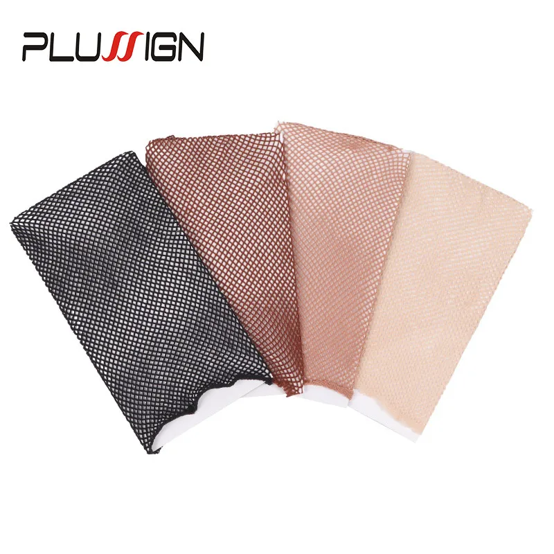 Black Brown Skin Color Liner Wig Cap Breathable Comfortable Hair Net Open End Mesh Hairnets For Install Wigs Snood Wig Caps