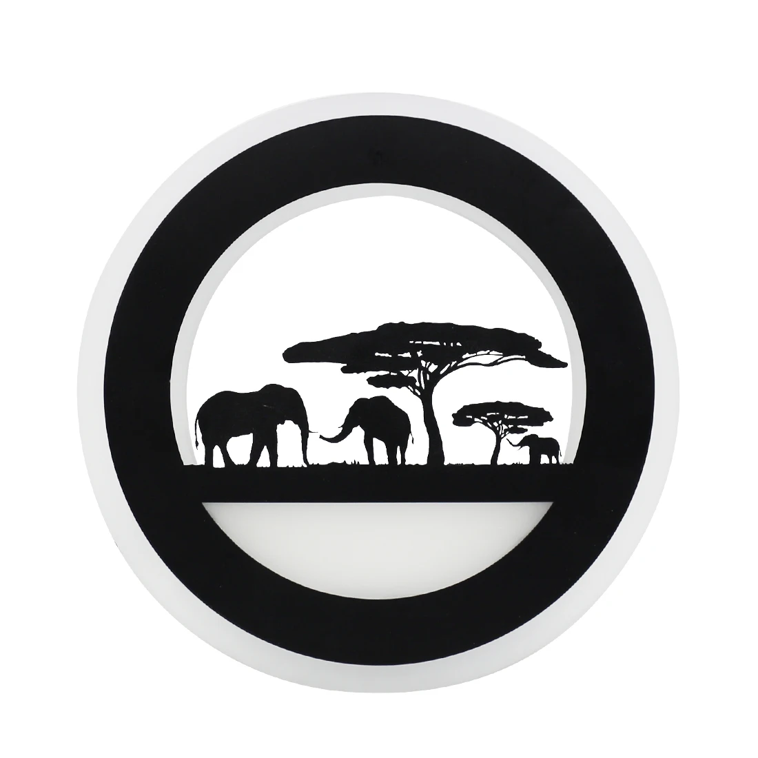 Elephant Светодиодный Diary 14 Вт светодиодный круглый настенный светильник с изображением животных 110-240 В, современный настенный светильник с изображением черного слона для украшения гостиной - Цвет абажура: Elephant