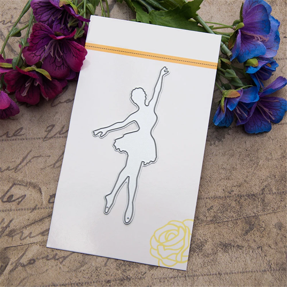 Ballet Girl Metal Cutting Dies Stitched DIY Scrapbooking Stamps Craft Embossing Die Cut Making Stencil New 2021 | Дом и сад