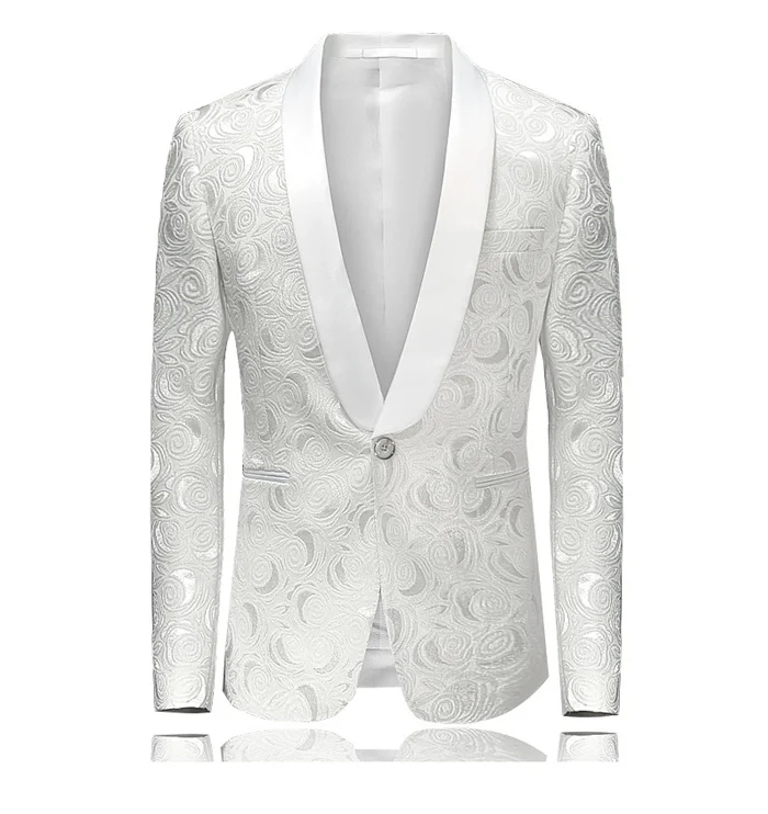 Блейзер Slim Fit Masculino Abiti Uomo Боттон Свадебные выпускные блейзеры с одиночной пуговицей белый для мужчин стильный пиджак