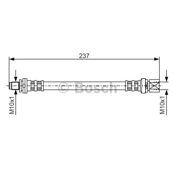 Шланг торм.зад.\ Opel Astra/Vectra 1.4-1.7TD 91-98 L 237 BOSCH 1