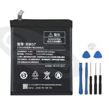 

2pcs/lot 100% Original Battery BM37 For Xiaomi Mi 5S Plus Mobile Phone Batteries Mi5s Plus Top Quality 3700mAh