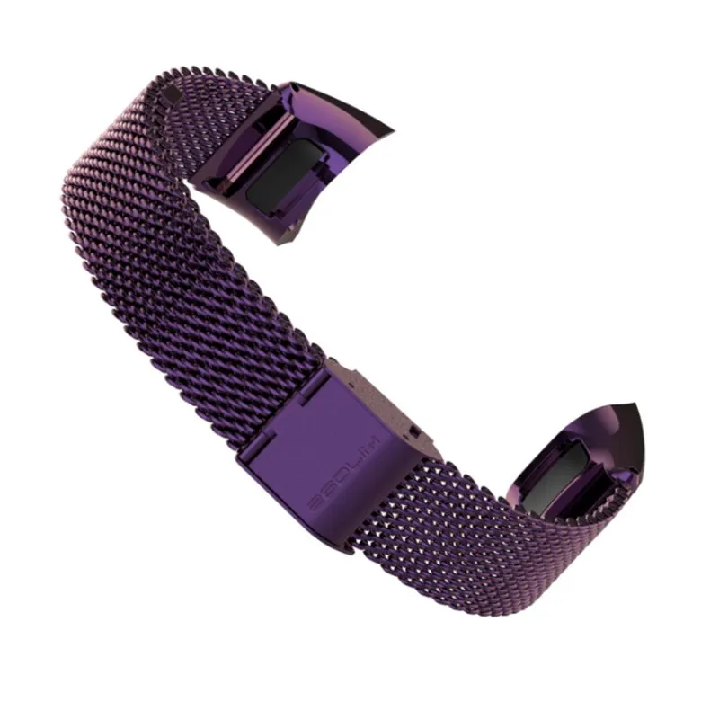 Purple Mijobs Milan металлический ремешок для huawei Honor Band 4 Широкие ремешки Браслет из нержавеющей стали умные аксессуары для Honor Band 4 - Цвет: Purple
