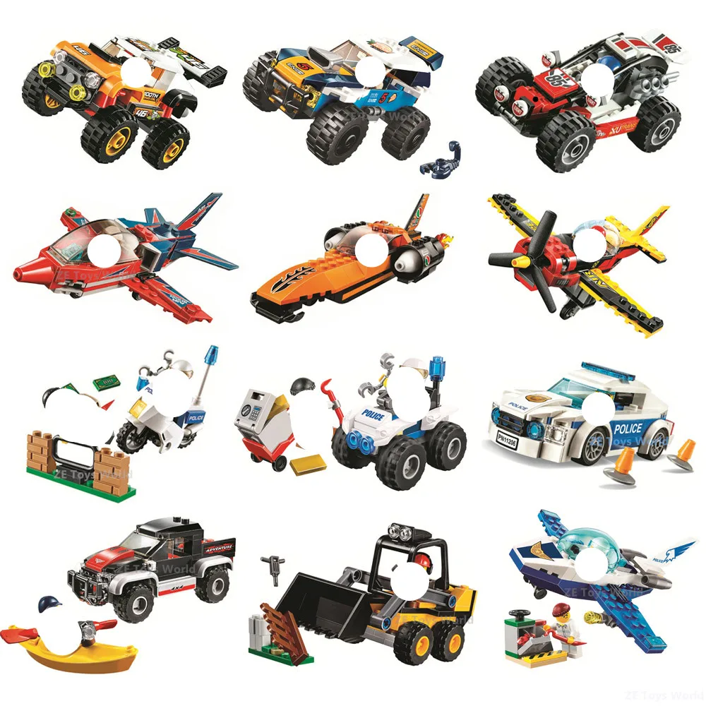 Ville ciel Police Jet patrouille voiture Kayak aventure blocs de construction Kit briques ensemble de démarrage modèle classique enfants jouets pour enfants cadeau