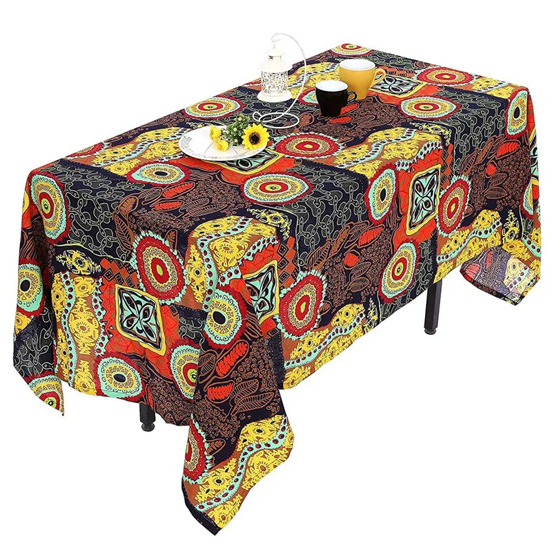 

Bohemian Tablecloth Vintage Color Floral Tablecloth For Restaurant Table, Suitable For Home Decoration