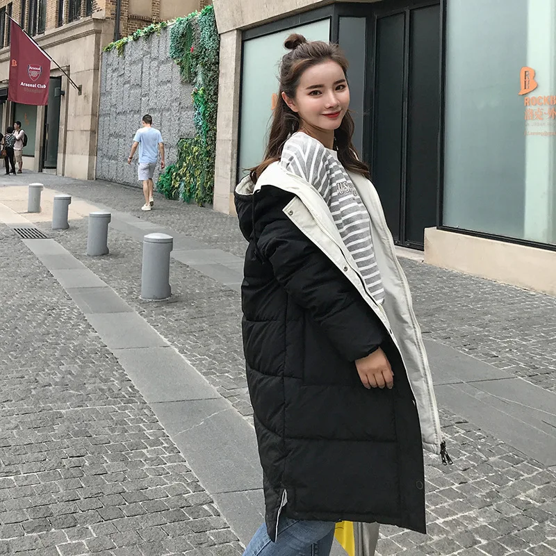

2018 New Style Mid-length down Cotton Coat Double-sided Wear Fashion WOMEN'S Cotton Jacket Manufacturers Direct Selling