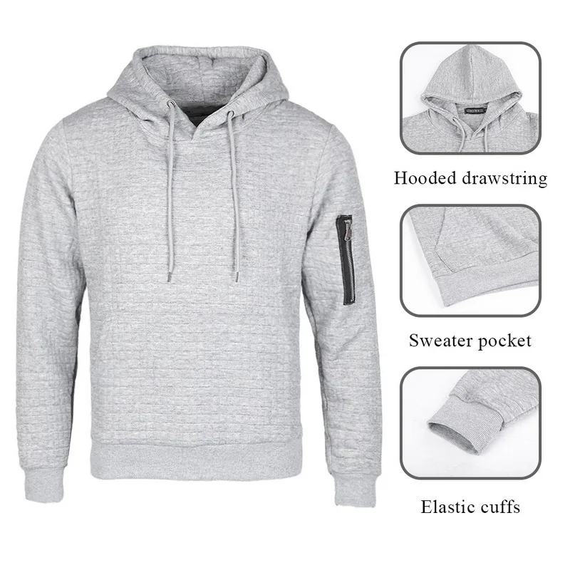 LOOZYKIT Sweater Men Solid Pullovers New Casual Hooded Sweater Autumn Winter Warm Femme Men Clothes Slim Fit Jumpers