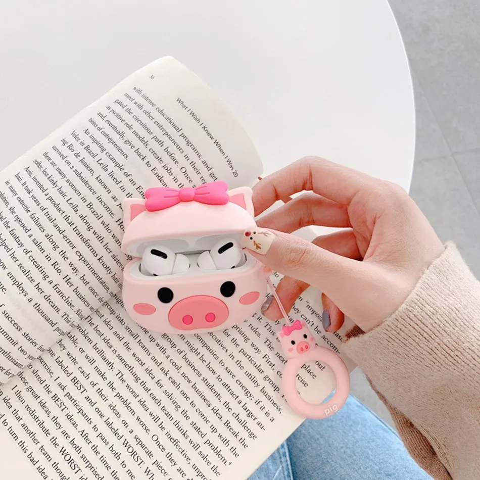 3D чехол для наушников для Airpods Pro Чехол Силиконовый Медведь Кролик свинья собака Мультяшные наушники/Earpods чехол для Apple Air pods Pro 3 Чехол