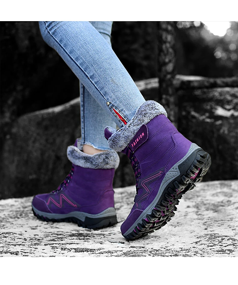 Зимние ботинки на меху для скалолазания; мужские и женские походные ботинки; нескользящие горные ботинки унисекс; теплые треккинговые ботинки