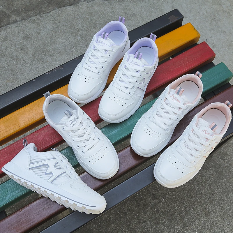 Women Casual Shoes Fashion Breathable Walking Mesh Flat Shoes Sneakers Women 2021 New Gym Vulcanized Shoes White Female Footwear