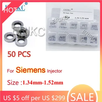 

ERIKC B60 Size 1.34-1.52mm Gaskets Piezo Shims for Siemens injector B61 Size 0.970-1.015mm Nozzle Adjust Washer Total 50pcs