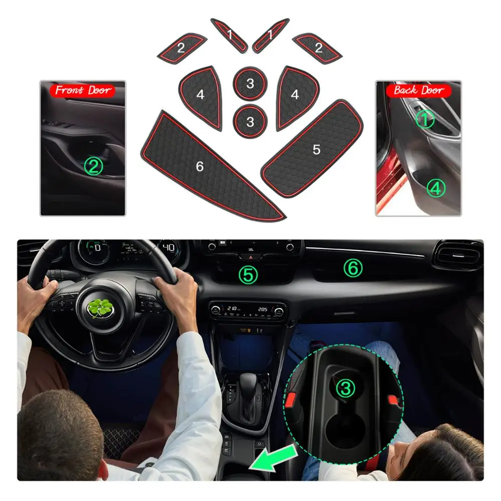 LFOTPP прокладка для автомобильной двери Yaris XP210 4th 2020 Противоскользящие коврики