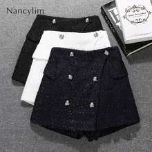 Skirt Shorts Autumn Winter Clothes Womens New Loose High Waist Bright Silk Small Fragrance Shorts Ladies Boots Shorts Short