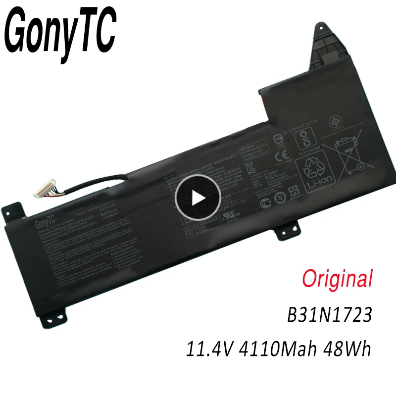 GONYTC B31N1723 11 4 V 48wh Аккумулятор для ноутбука Asus Vivobook 15 6 &quot15 Series K570UD X570UD X570ZD |