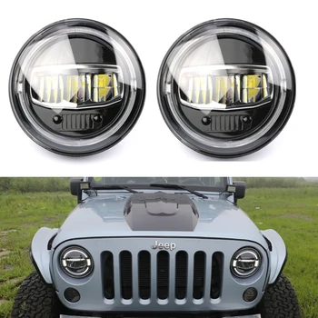 

7" Inch Round LED H4 Headlight with DRL& Hi/Lo Beam & Amber Turn Light for Jeep Wrangler JK TJ LJ CJ Rubicon Sahara Hummer H1 H2