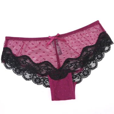 1pcs Color 5 1/2 шт., кружевные сексуальные трусики для женщин, женские одноцветные Сексуальные трусы с низкой посадкой, женское нижнее белье, трусики с перекрестными лямками, кружевное белье, стринги - Цвет: 1pcs Color 5
