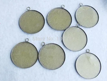 

Free ship! W-1003 25mm Round Antique Bronze Cameo Cabochon Bezel Base Setting Pendants, Blank Pendant Trays,metal blanks