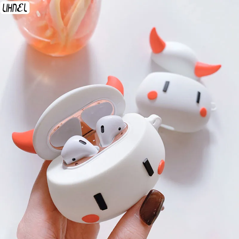 

3D Monsters Ear Silicon Case for Airpods2 Bluetooth Wireless Earphone Case Charging Box Cartoon Cover Etui Bags for Airpods 1 2