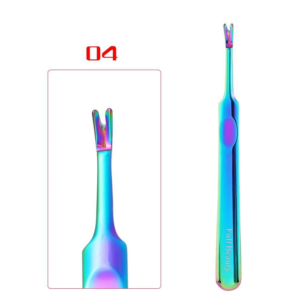 1 шт. 14 типов радужных клипер для ногтей кутикулы толкатель ножницы-пинцет вилка для удаления омертвевшей кожи лака кусачки для маникюра Инструменты для ухода за ногтями - Цвет: 04