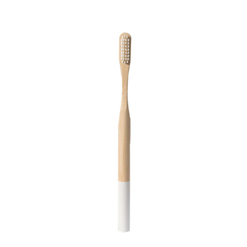 Белый Travel Home Anti Bacterial Household Cylinder Toothbrush Eco Friendly Bamboo Soft Bristles Unisex Portable Adults Cleaning - Цвет: Белый