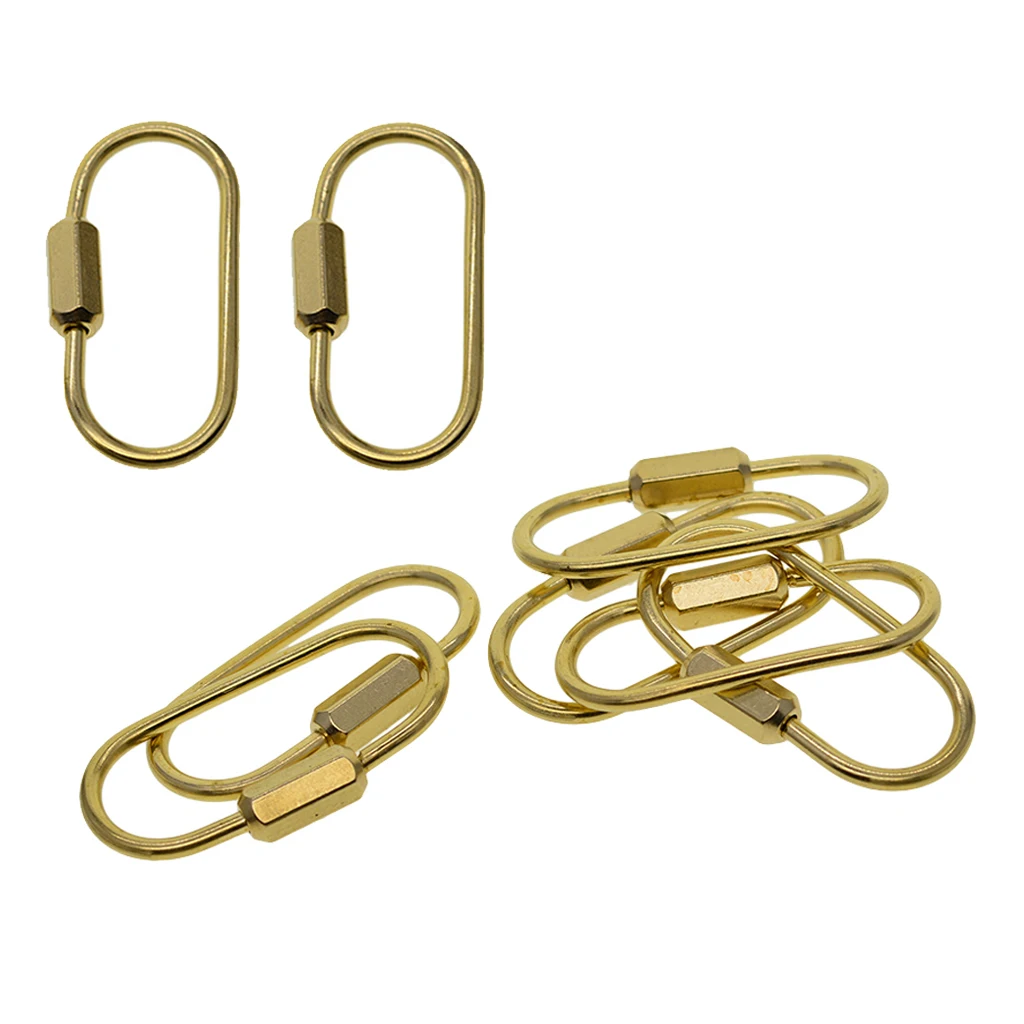 2/6x Oval Ring Screw Locking Mini Carabiner Clip Key Chain Key Rings Holders