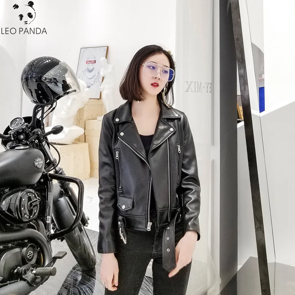 

2019 Autumn Winter New Genuine Leather Coat Women Quality Genuine Leather Jacket Fashion Lady Leather Blazer Plus size 2XL