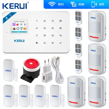 Kerui W18 Wireless Wifi GSM Alarm Systems Security IOS APP GSM SMS Burglar Alarm System Motion Sensor Russian Warehouse 2018 kerui w18 wireless wifi gsm burglar security home alarm system android ios app wireless smoke detector wifi smart socket